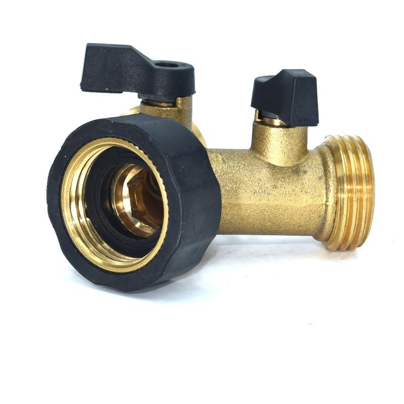 All-copper household dual-channel faucet diverter, one-to-two valve adapter, gardening and horticulture watering and irrigation tool