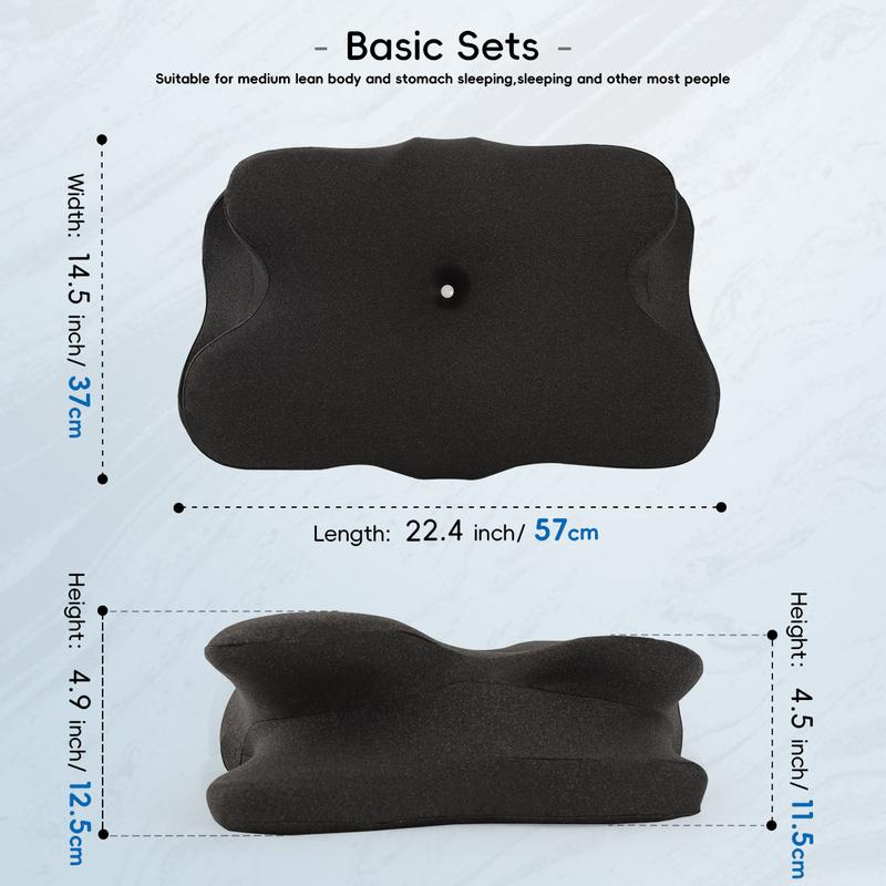 Butterfly Shape Neck Pillow Memory Cotton Foam, Suitable for Side Back Belly Sleepers, Camping Travel RV Dormitory, Perfect Gift, Soft Memory Foam