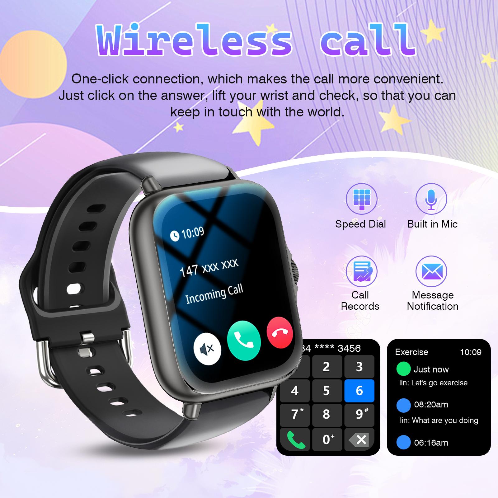 Multifunctional Smart Watch with Replacement Watch Band, Fashion Digital Watch with Phone Call & Music Control, Sports Watch for Women & Men, Wearable