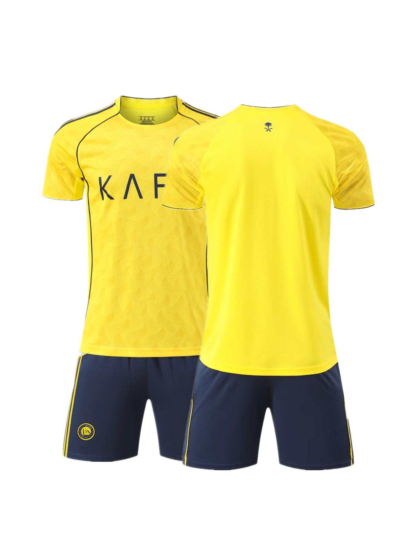 New Football Jersey Set, Ronaldo Fan Gear, Men's Sports, Short Sleeve Shirt and Shorts, Training and Match Wear, All Seasons