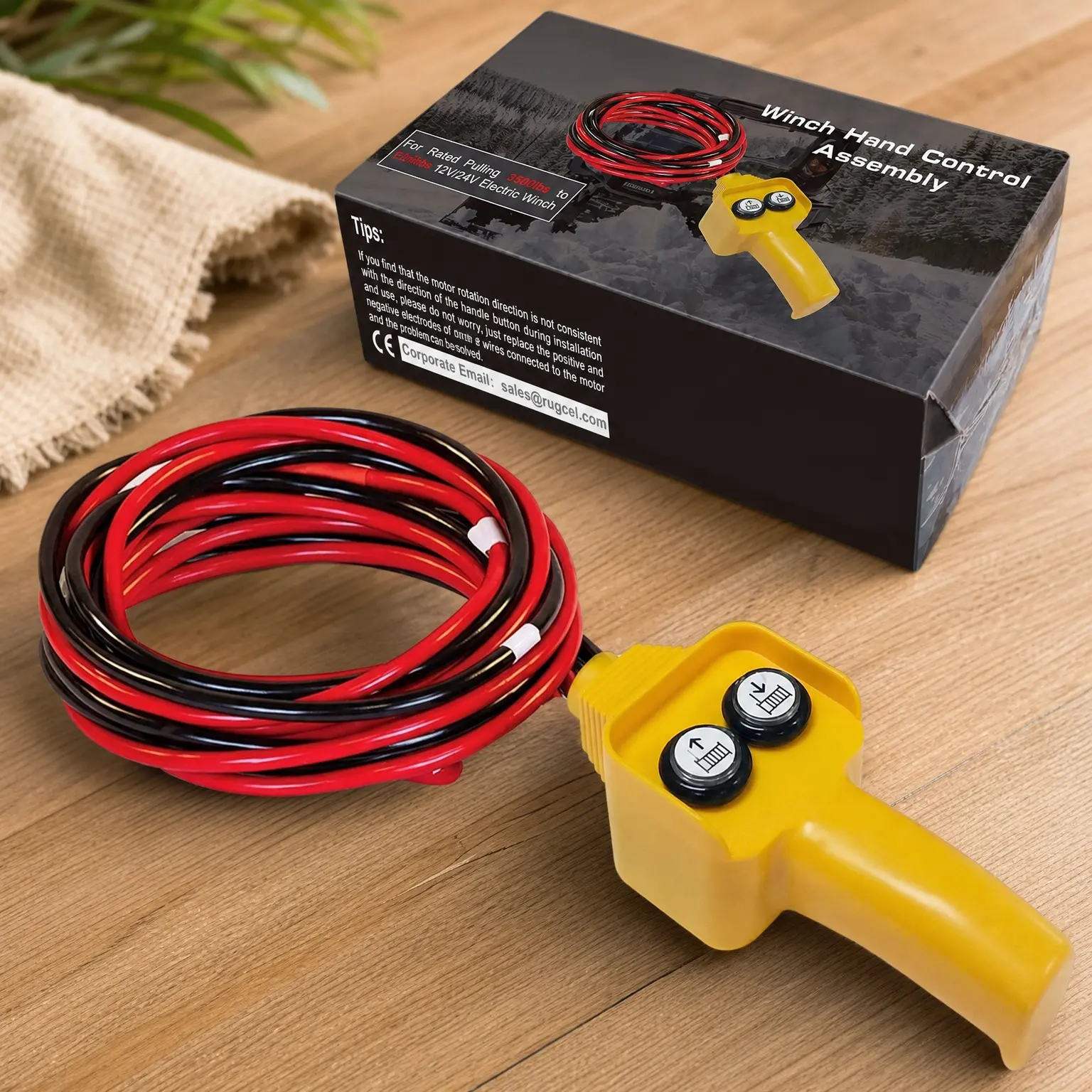 Hand Control for Winch (Yellow) - 12V Replacement for 1500-5000 lb Winches