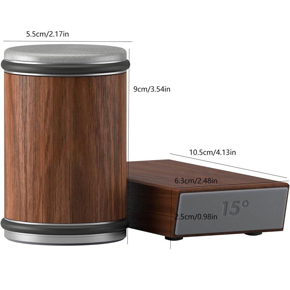 Rolling Knife Sharpener | Rapid Knife Sharpener & Kitchen Knife Sharpener| for Knives, Scissors, Cleavers & Outdoor Tools | Wooden Handle Sharpening Stone