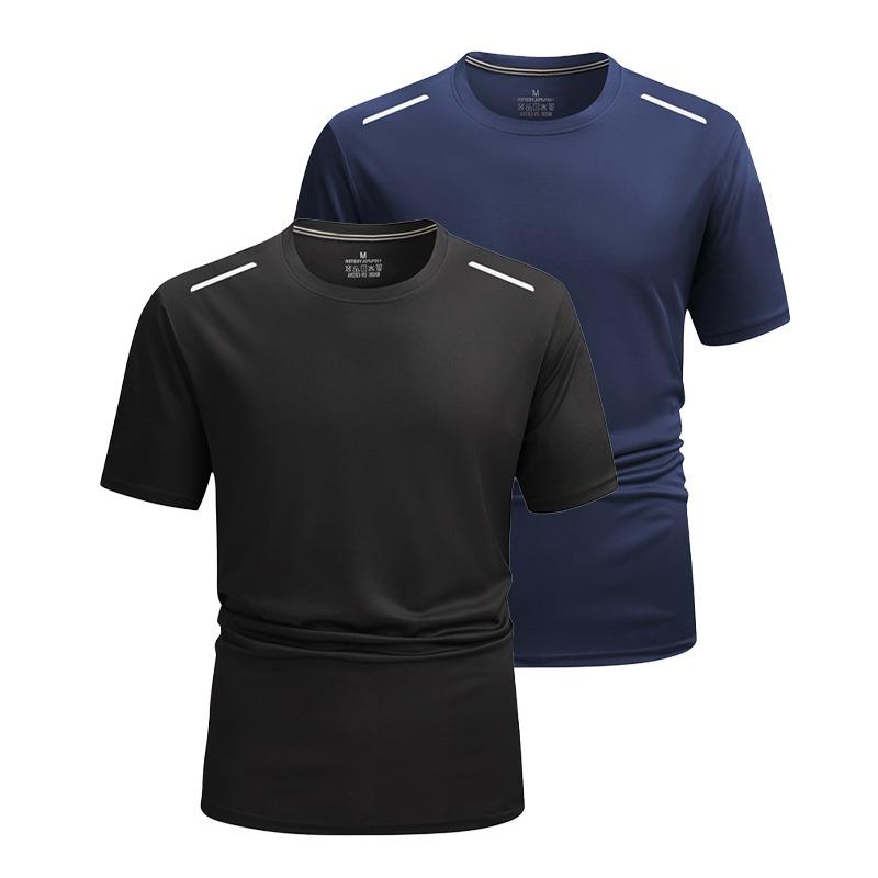 1/2 Pack Men's Fitness Gym T Shirts, Quick Dry Athletic Workout Tees, Short Sleeve Moisture Wicking Running Training Sport Tops