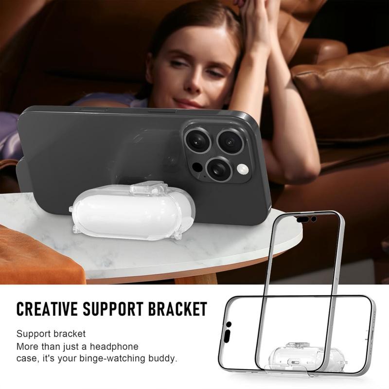 Clear Lock AirPods Case for AirPods 4,AirPods Pro 3 Pro 2 Pro, Heavy Duty Shockproof Protective Cover with Secure Lock, Keychain, Scratch Resistant, Wireless Charging, Case Only,back to school,back to school haul