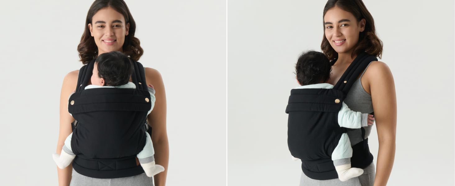 Ergonomic Baby Carrier Newborn to Toddler, Lightweight & Breathable Cotton Infant Carrier for Hands Free Comfort (Cotton Linen), Maximum Load Bearing 35 lbs