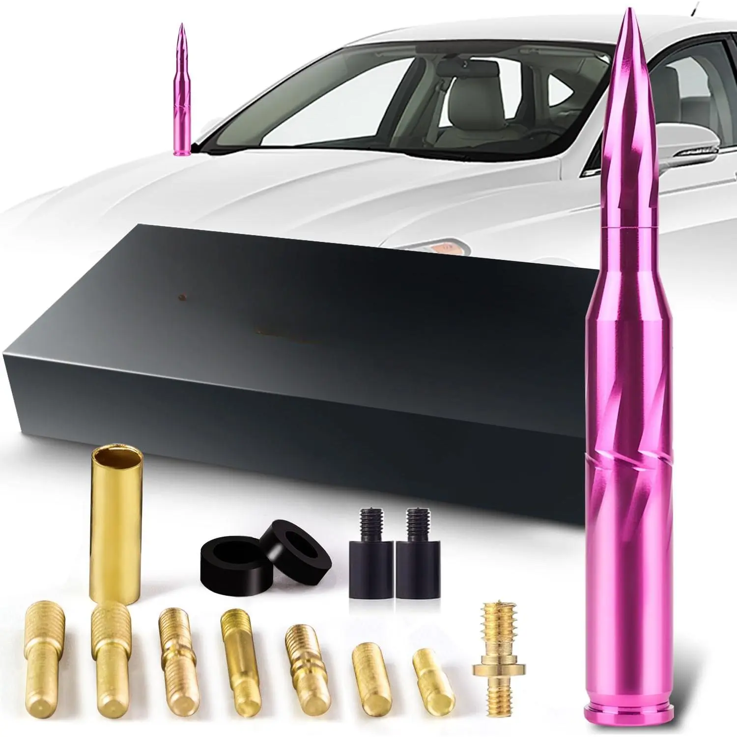 7.8 in Bullet Shape Antenna Replacement, Car Electronics Accessories for Trucks, Silverado, Ford F150-F250, GMC Sierra, Ram, Jeep, Blush Pink Car Parts for Men