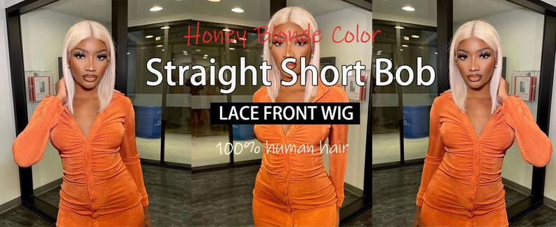 Hermsile Straight Bob Wigs Human Hair Wigs For Black Women 13x4 Straight Lace Front Wigs Human Hair Lace Front Wigs Pre Plucked HD Lace Frontal Wigs 180% Density Short Bob Wigs Natural Color 10 inch