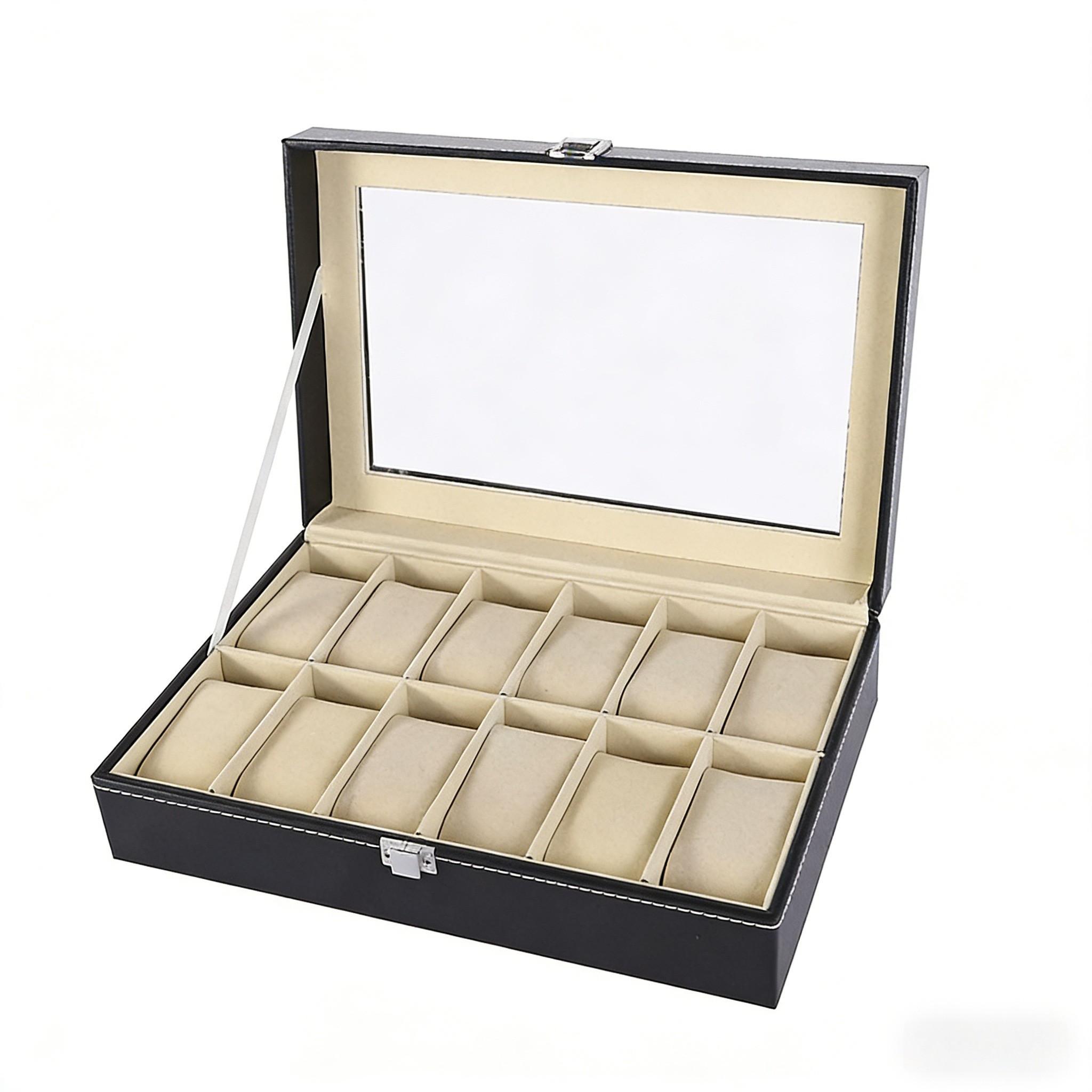 Large Capacity Watch Display Box, Lockable Mechanical Watch Stand, High-End Home Storage Organizer, 1pc Jewelry Holder
