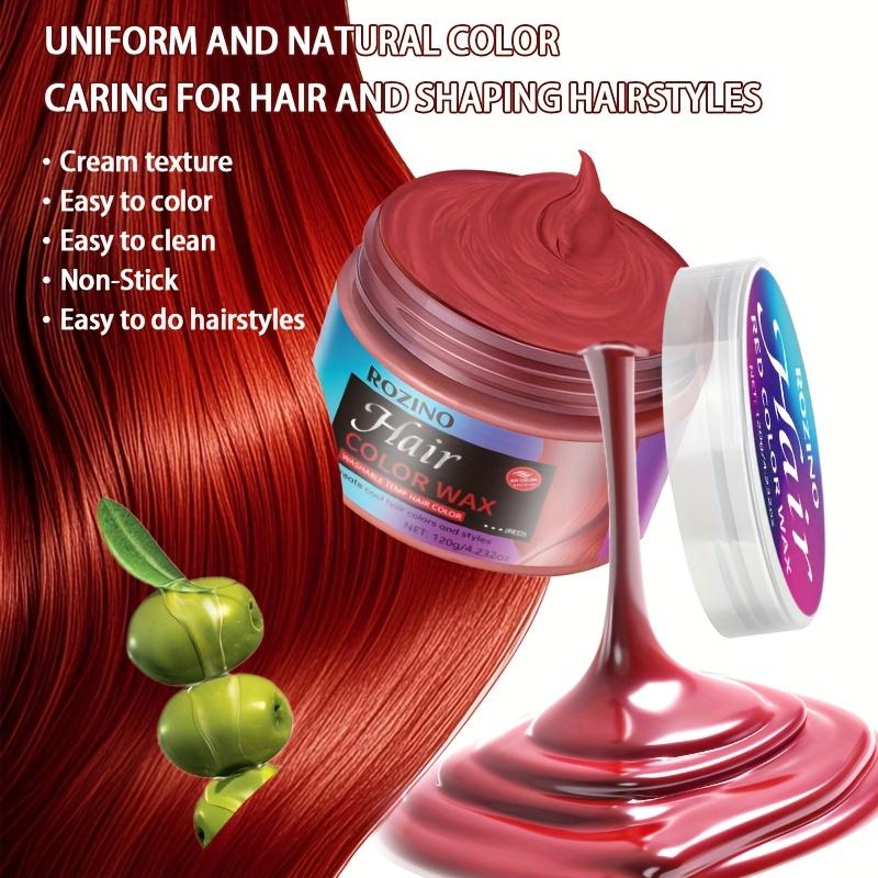 ROZINO Red Hair Dye Styling Wax for Hair Dyeing Styling & Shaping Haircare Product for Creative Hair Effects