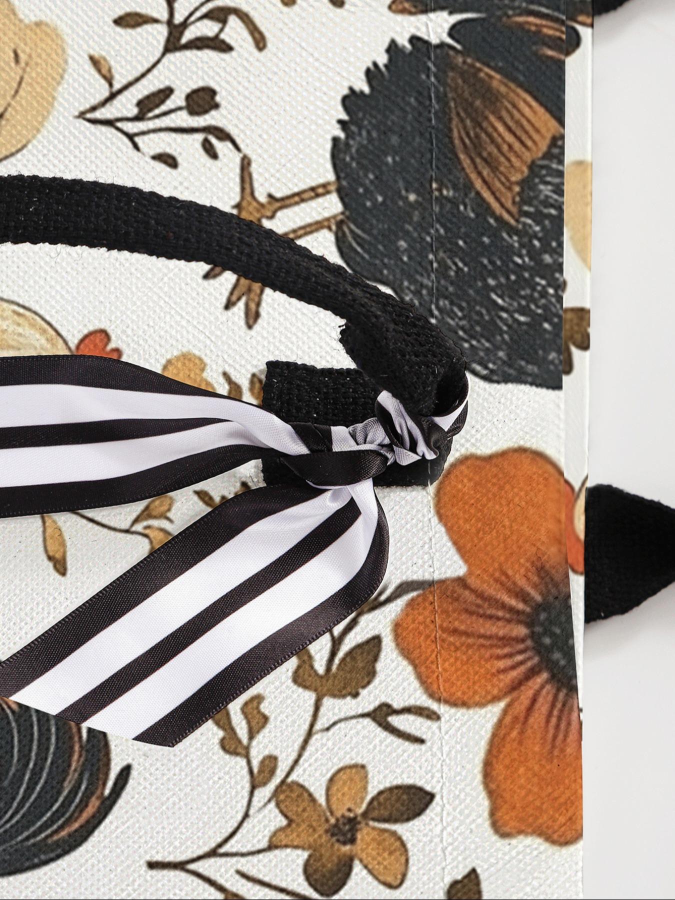 Large Capacity Rooster Print Storage Bag, Durable Handle, Space Saving Multi-Purpose, Ideal for School, Travel, Shopping, Reusable Grocery Bags