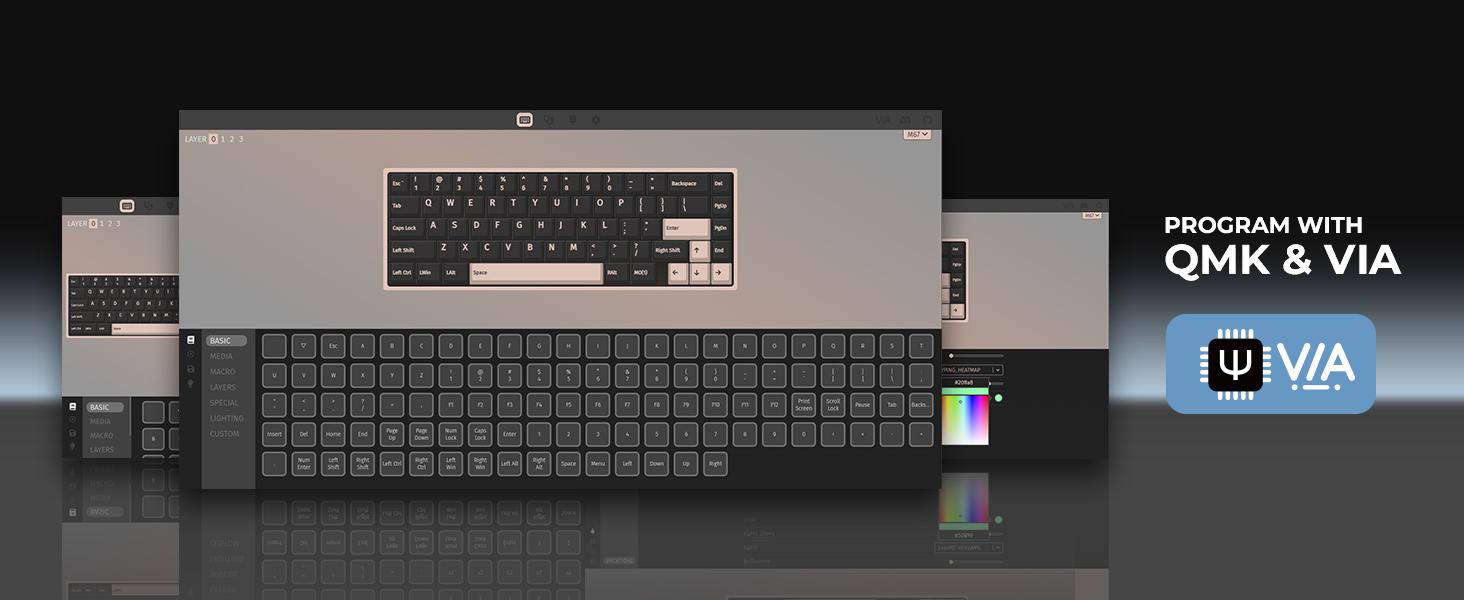 XVX M67 Tri-Mode Mechanical Keyboard With Spider Web IMD-Tech Keycaps, QMK/VIA  Gasket, RGB Hot Swappable, bluetooth