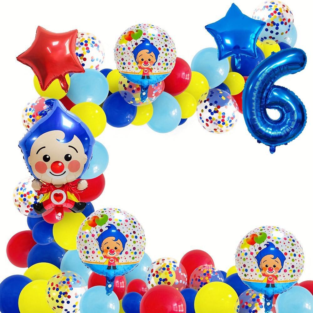 1set Clown Foil Balloons Blue Red Latex Balloon Blue Numbers 1-9 Children Baby Shower Birthday Party Decorations Kids Toys