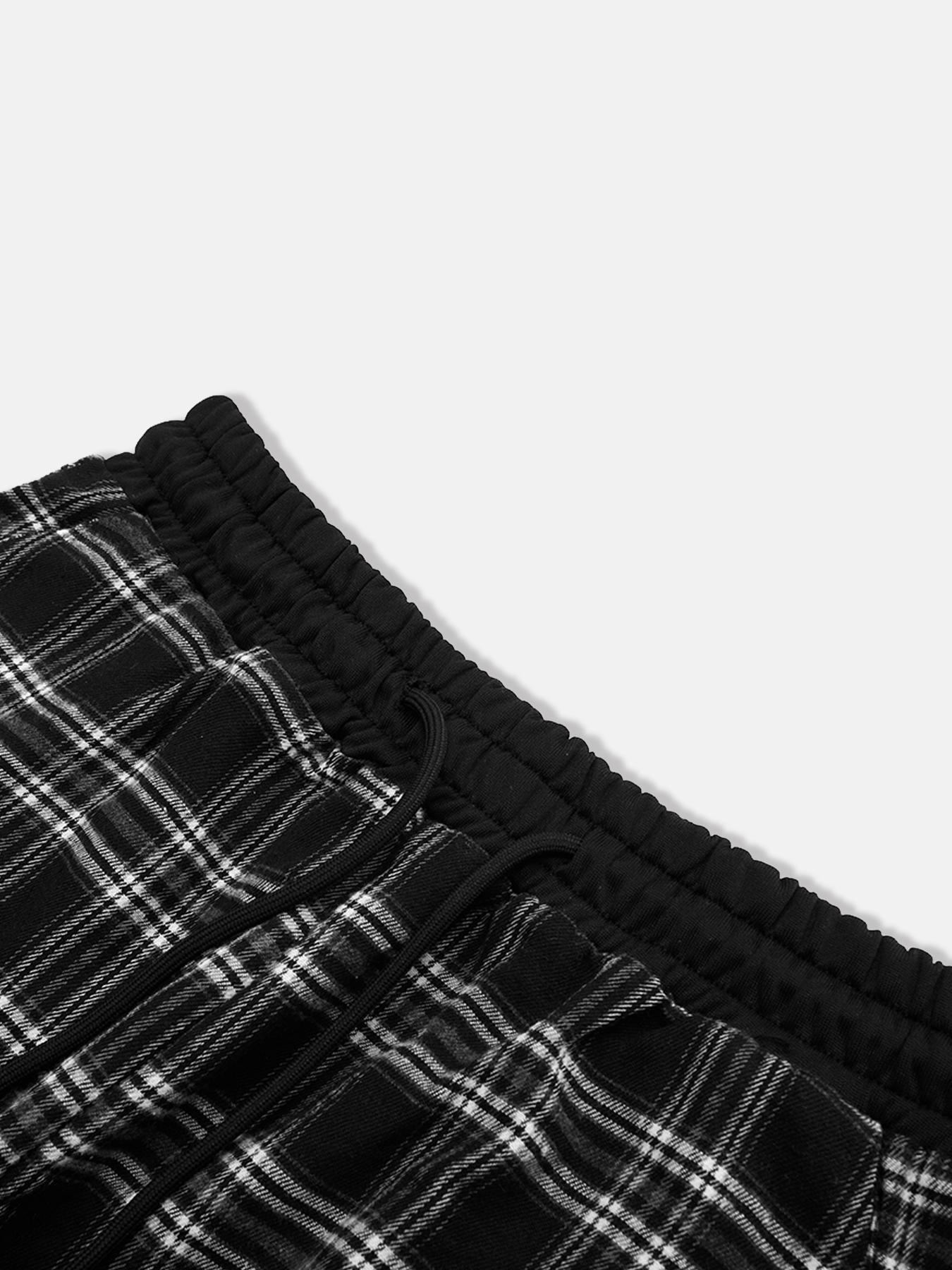 Women's Off-Shoulder Loose Short Sleeve Top with Plaid Pants Pajama Set, Loungewear, Homewear, Fashionable and Comfortable, Ideal for Daily Activities and Home Wear, Matching Loungewear