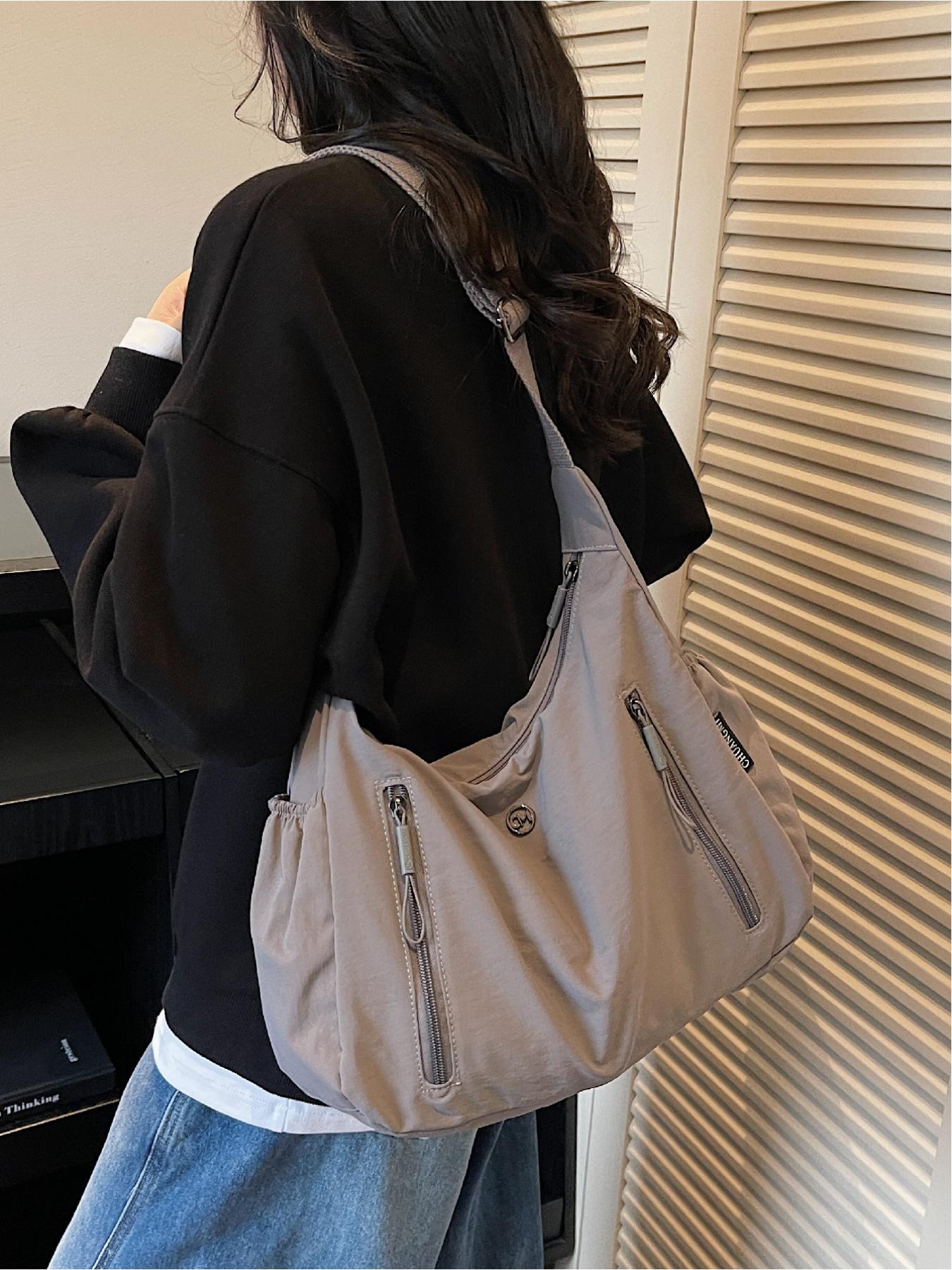 Fashionable and casual versatile crossbody bag, Crossbody Tote Bag, solid color, simple and versatile, single shoulder bag, solid color, multiple pockets, trendy armpit bag suitable for work, shopping, daily commuting