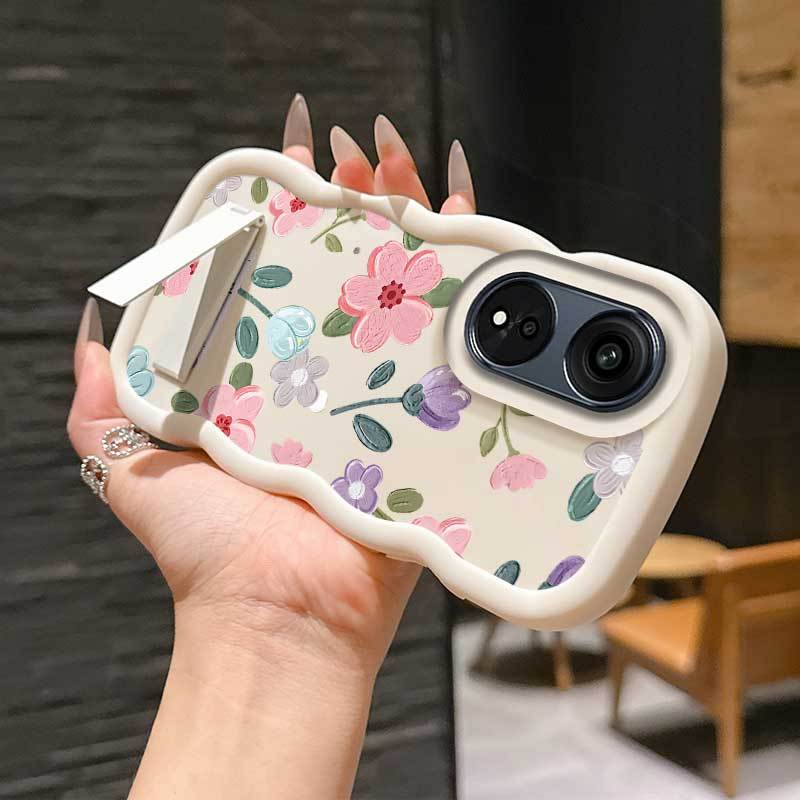 1 Piece A38 Flower Romance Flexible Design Anti-Scratch And Stand Protection Made For OPPO A38 Ideal For Entertainment