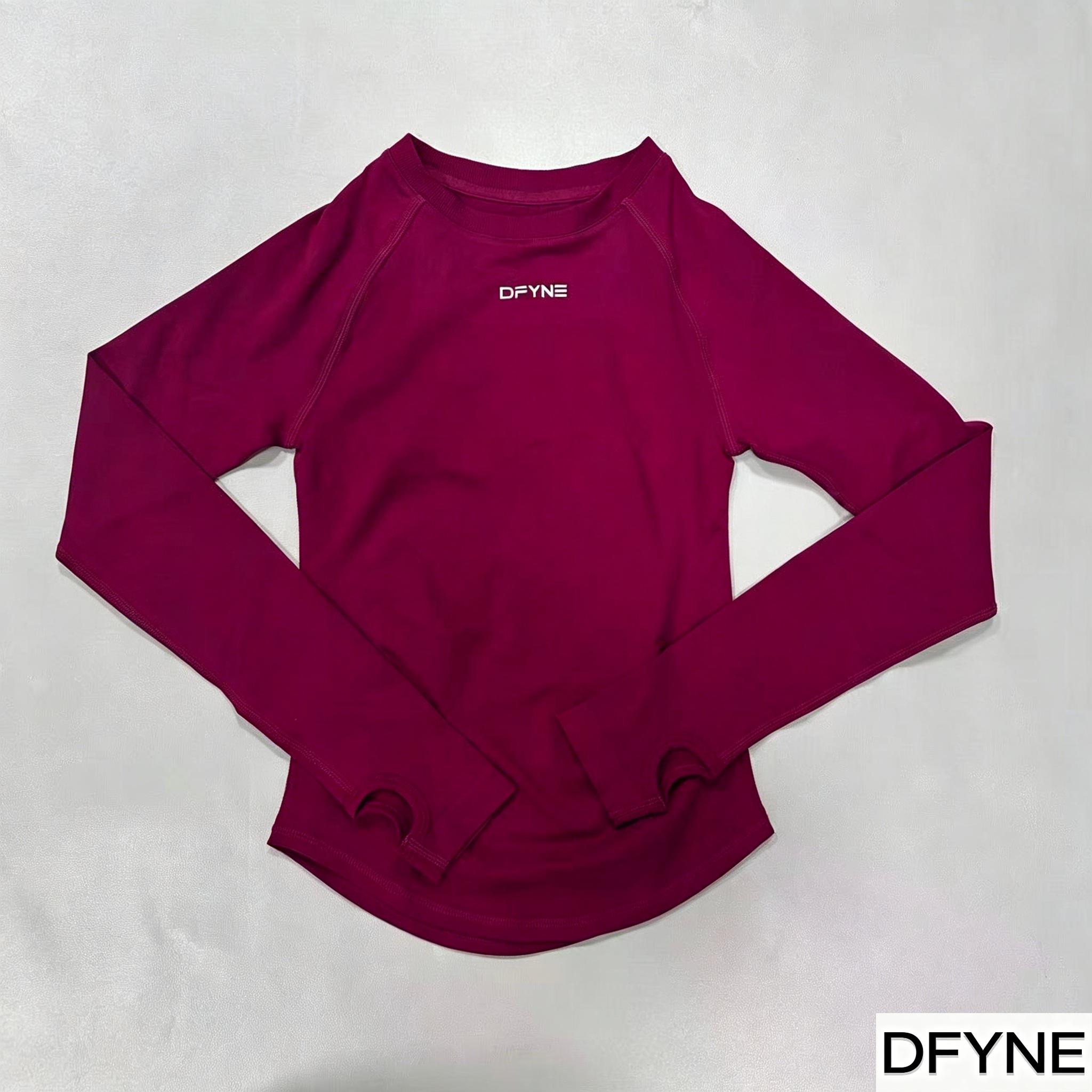 Dfyne Women's Seamless Long Sleeve High Performance Activewear Top - Lightweight, Breathable, 4-Way Stretch, Round Neck, Slim Fit, Multi-Size, Plus Size Gym Ootd Sporty Chic Tee for Yoga, Gym