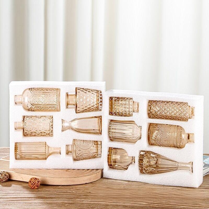 12pcs💐Glass Bud Vase Set As Wedding Centerpieces for Tables,Small Minimalist Vases for Flowers, Vintage Rustic Home Decor for Table Centerpiece Wedding Party, Birthday Party,Anniversary,Modern Clear Aromatherapy Bottle for Living Room Bedroom