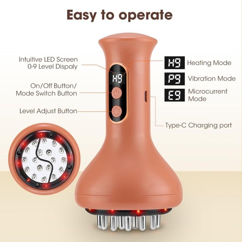 Electric massager, 9 suction modes, wireless charging, intelligent cupping massager, Smart Cupping Machine, suitable for arms, legs, and back, Chargeable