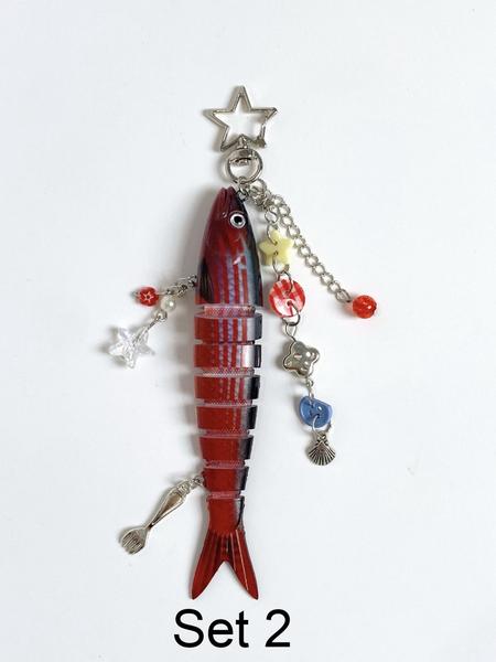 Handmade Fish Shaped Keychain, Ocean Theme Bag Charm & Key Ring, Realistic Bait Pendant, Perfect Gift for Fishermen, School & Car Accessories, Keychain For Bags