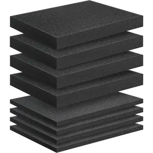 8 Pcs Pick Apart Pre Cubed Pluck Foam Insert with Bottom 4 Foam Pads 4 Pre Separated Cube Foam Sheet for Interlocking Cases Tool Box Board Game Storage Drawer 16" x 12"