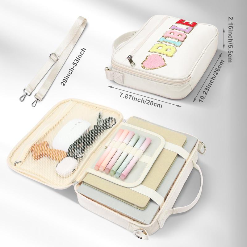 Bible Case for Christian Girl, Cute Bible Case Chenille Letter Bible Cover Case with Shoulder Strap Canvas Tote Carrying Bag Gift for Christian Teenagers Girl Student, Bible Study Supplies, Church Tote Bag, Easter Gift for Christian Daughter