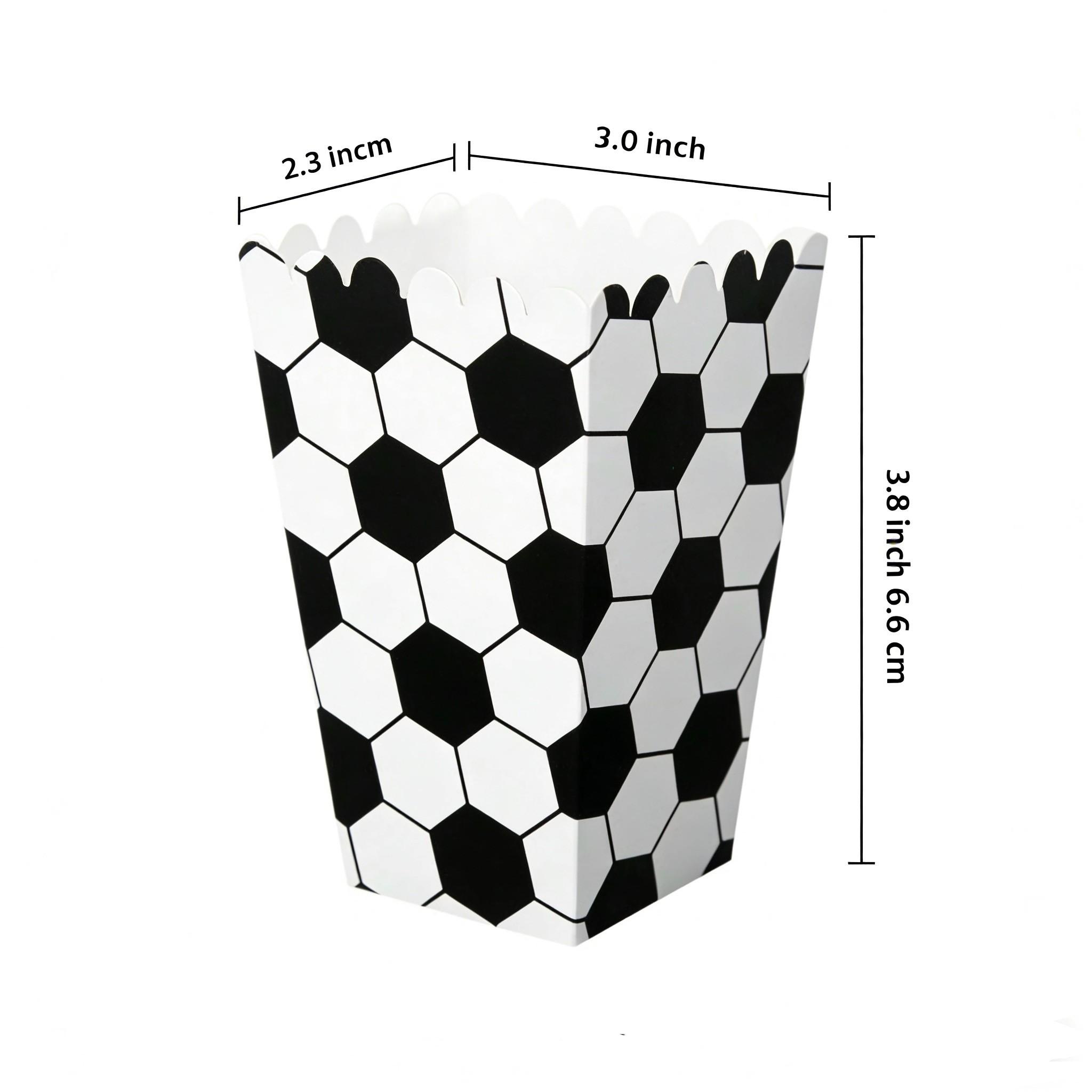 10 Football Popcorn Box Striped Paper Bags, Party Bags, Candy Boxes, Suitable for Themed Celebrations, Party Decorations | Elegant Party Box | Popcorn Box