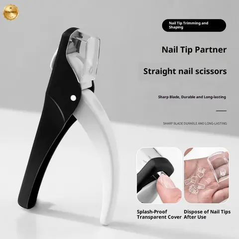 Stainless Steel Manicure & Eyebrow Tools Set - Splash-Proof Nail Art Straight Cut, Extended Multifunctional Kit with Clippers, Scissors, Magnet Sizers, Easy Disposal of Nail Tips, Transparent Cover, Durable for Salon Use, Keeps Workspace Clean