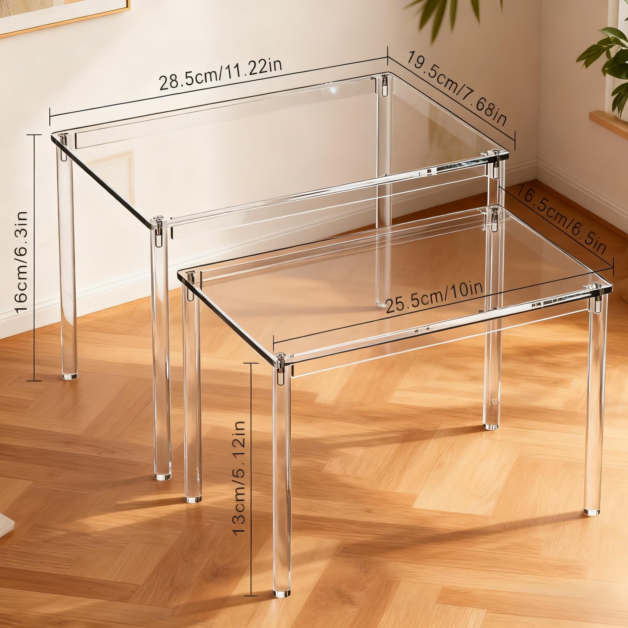 Transparent Acrylic Storage Rack, Layered Kitchen Organizer, Stackable Shelving for Cabinets, Desks, Countertops, Vertical Storage Solution