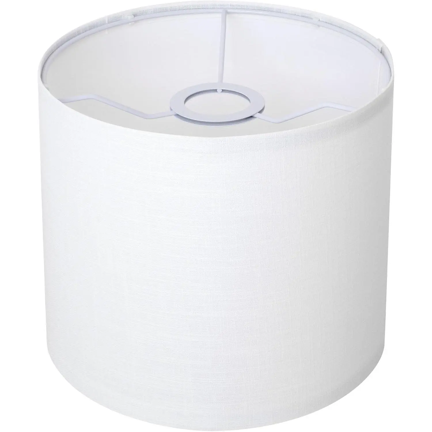 White Linen Small Drum Lampshade, 8.66" Top x 8.66" Bottom x 7.87" High Lamp Shade, Lamp Shade Replacement for Table and Floor Lamps, Pendant Light，Handcrafted Lampshade，Easy Assembly