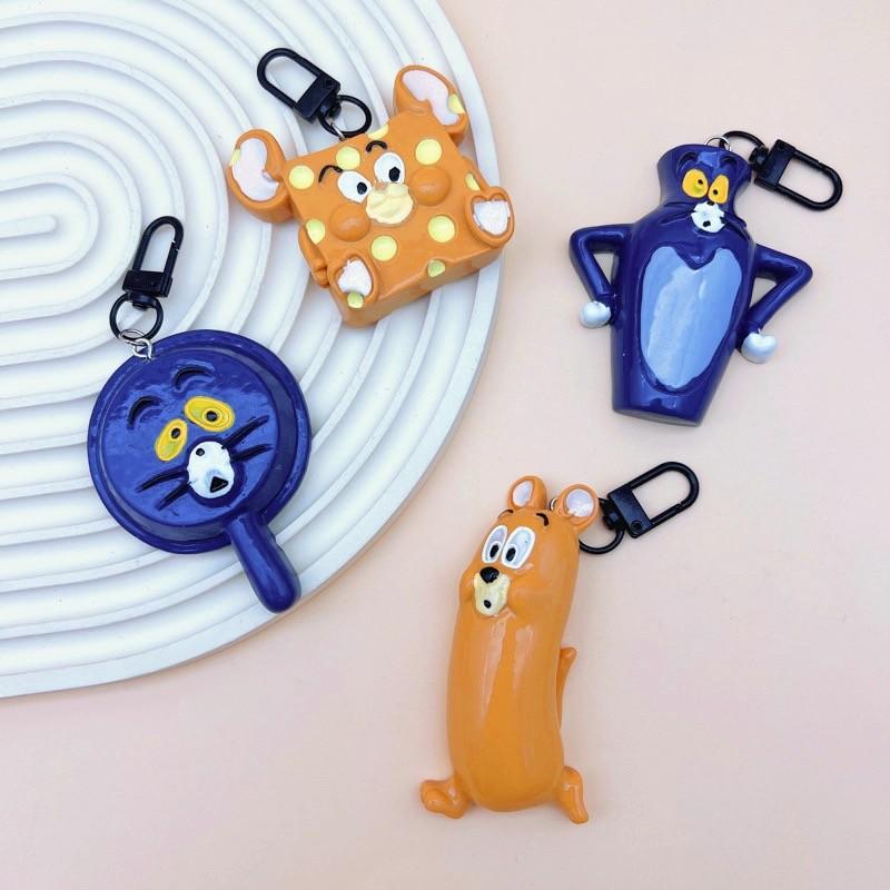 Cute Cartoon Creative Cat Mouse Keychain, Kids Backpack Car Accessory, Nail Clip Holder, Fun and Practical Gift Idea