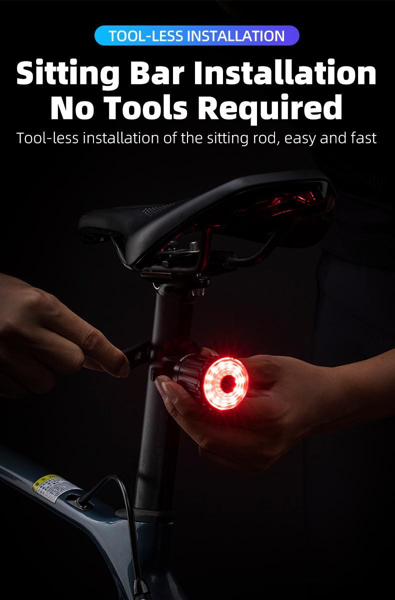 ROCKBROS Bike Tail Light Bicycle Smart Brake USB Rechargeable MTB Rear Light 7 Modes Cycling Warning Light Bike Accessories ROCKBROS Bike Tail Light Bicycle Smart Brake USB Rechargeable MTB Rear Light 7 Modes Cycling Warning Light Bike Accessories