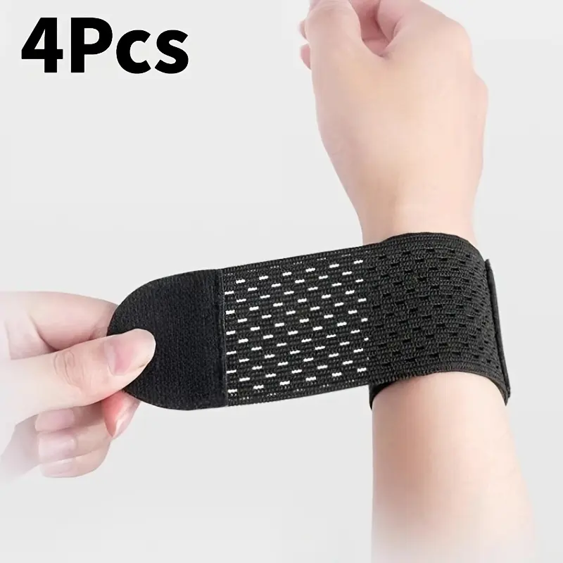 4-Pack High Elasticity Wrist Guards, Adjustable Compression Bands, Breathable Lightweight Wrist Support for Sports and Fitness, Wrist Brace for Working Out, Wrist Wrap, Adjustable Compression Bandage