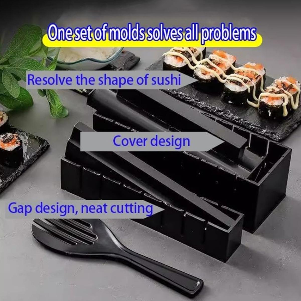 Sushi Making Kit,Sushi Maker Set for Beginners Plastic Premium Set Sushi Tool Set Sushi Rice Roll Mold Shapes, Multifunctional Mold with Various Shapes, DIY Sushi Tools for Rice and Vegetable Rolls, Sushi Rolling Kit, Sushi Making Utensils