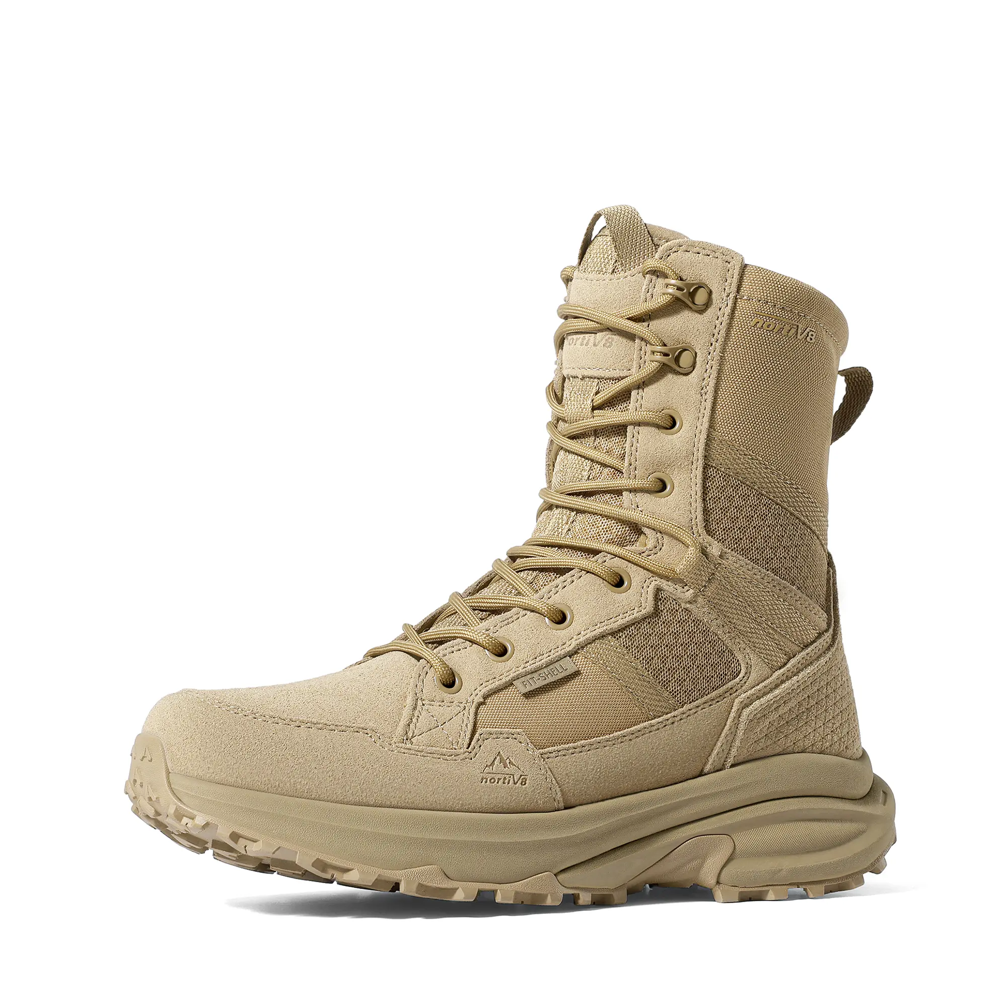 NORTIV 8 Men's 8in Cushioned Sole Leather Protective Work Boot - Worker's Tactical Shoes, Walking Shoes, Outdoor Footwear, Side Zipper, Lightweight, Breathable, All-Seasons, Hiking/Motorcycle Comfort,outdoorfun