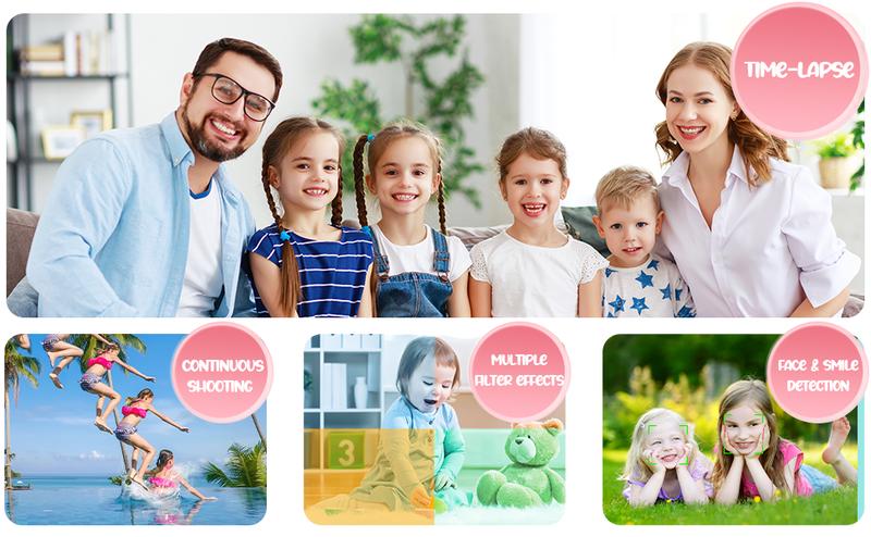 2026 New Arrival | Compact Digital Camera - Vintage & Retro Pocket Sized Portable  Point & Shoot Camera with Neck Lanyard | 32GB SD Card | Anti-Shake | 16X Digital Zoom | Perfect Christmas Birthday Gift【Sakura Pink】