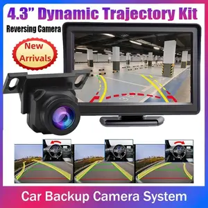 4.3" Reversing Camera Kit, Dynamic Trajectory Backup Camera with Night Vision, 4.3in Display Monitor, Clear Rear View Image, Universal Fit for Most Vehicle, Practical Car Parking Assistant, Effective Auxiliary Tool to Boost Driving Safety for Daily Travel
