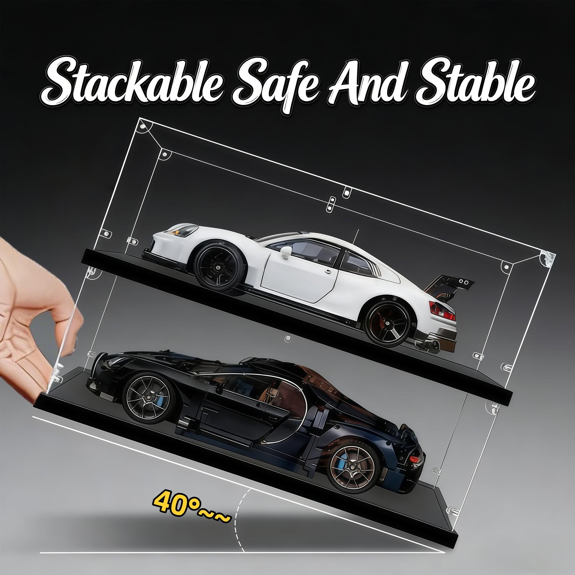 Acrylic Car Model Display Case, 1:14/1:18/1:24/1:32 Scale, Detachable Base, Dustproof, Easy Install, Gift for Car Enthusiasts