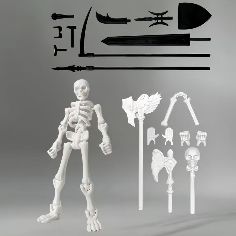 Official Poseable Skeleton Action Figure Model Kit - 20+ Points of Articulation for Halloween, Day of the Dead, Christmas Graveyard Gag Gift & Stop Motion Animation for TikTok