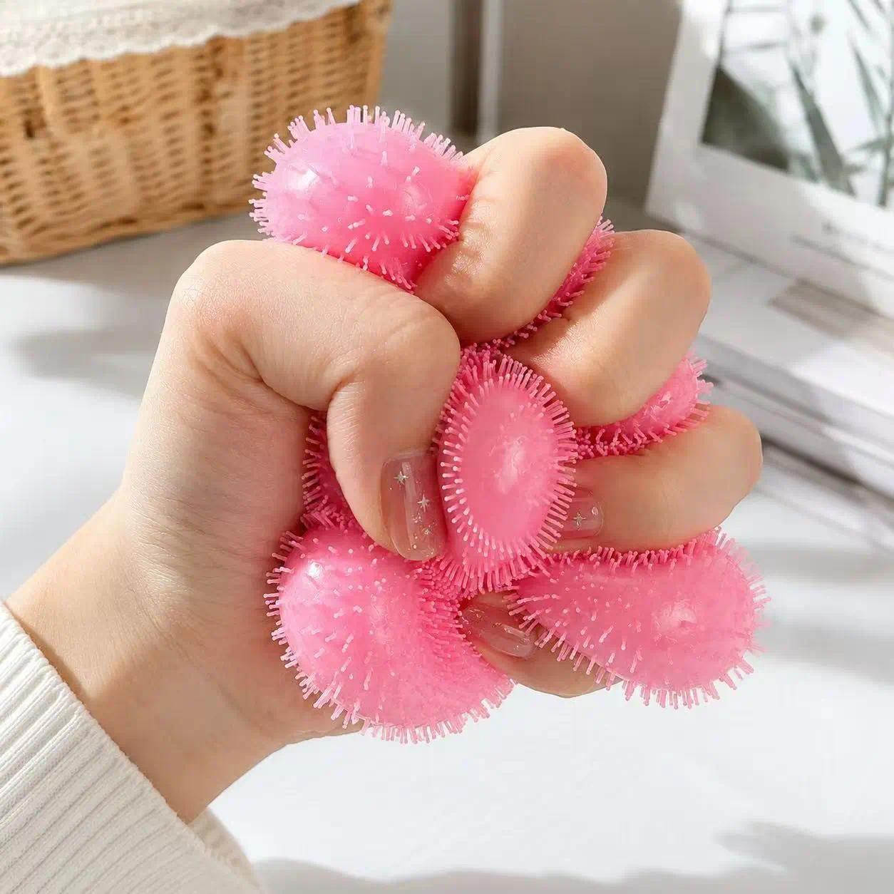 5 Colors TPR Soft Spiky Smiley Face Stress Ball 1 Pack/5 Pack Super Soft Squeezable Rebound Cute Stress Relief Squishy Non-Toxic Sensory Fidget Gift Toy Fidget Toy for Kids Adults