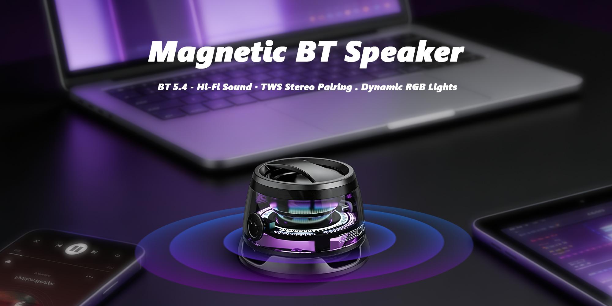 2-in-1 Magnetic Bluetooth Speaker,Mini Wireless Bluetooth Speaker,Phone Holder,Small/Portable/Multifunctional with RGB Lights & Strong Magnetic Strength,Travel & Gift Ideas