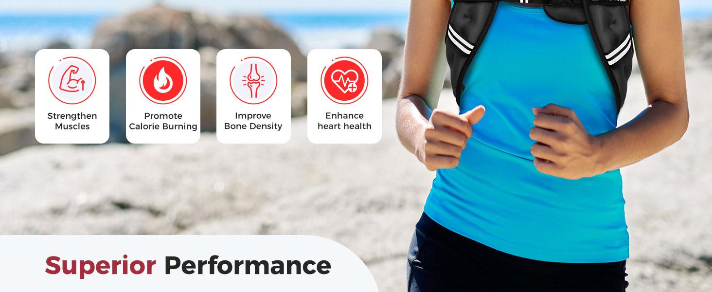 【SpringStatements】BAGAIL Weighted Vest, 5lbs/8lbs/10lbs/12lbs/15lbs/20lbs/25lbs/30lbs Weight Vest with Detachable Phone Pouch, Rucking Vest for Women, Men, Walking, Training, Running