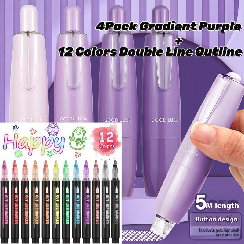 Double Sided Tape Roller, Retractable Glue Tape Roller, Adhesive Tape Dispenser Runner for Scrapbooking and Crafts, Arts Projects,Gift Wrapping, Photo-Safe