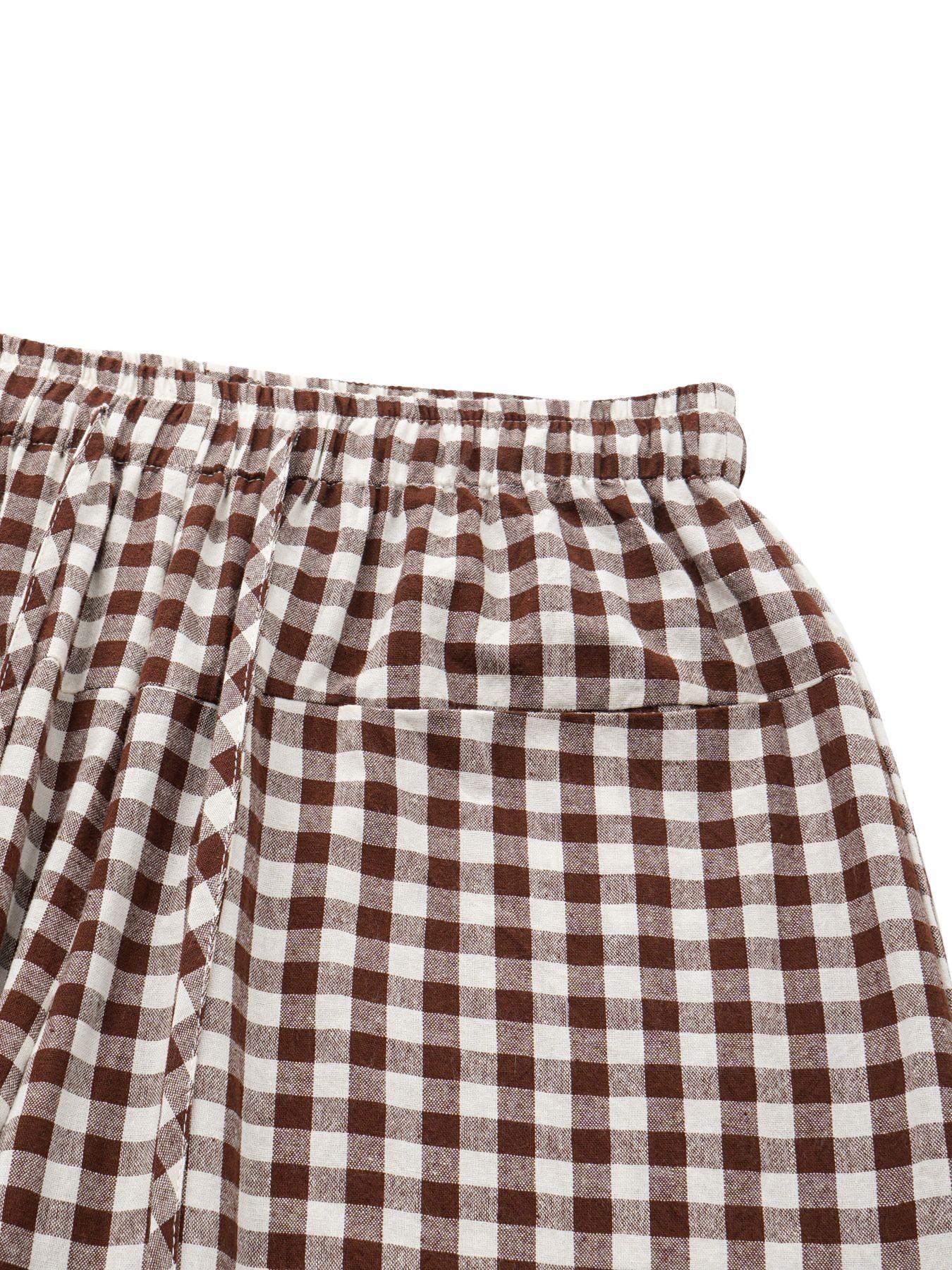 Women's Plaid Wide Leg Pants, Casual Loose-Fitting Drawstring Design, Comfortable Elastic Waist with Pockets, All Seasons Fashion, Womenswear