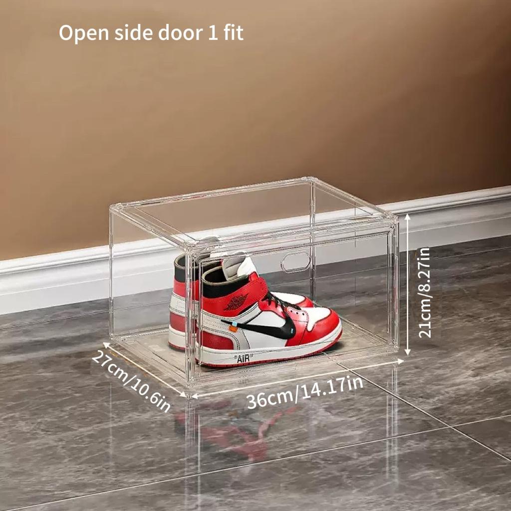 Large Transparent Acrylic Shoe Box, Stackable Side Opening, Dustproof, Sports Shoes Display Storage Box, Ideal for Organizing, Display Shelf
