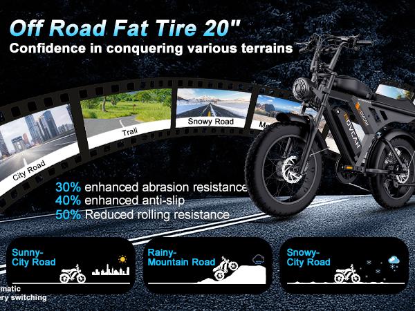 V30/V30Max/V30ProMax eBike for Adults，48v 15.6/31.2/40Ah Fat Tire bike dual moto AWD 1500W/2000W/3000W, 28/32/37.5MPH Bicycles 21-Speed with lgnition Lock Hydraulic Disc Brake，Electric Bike