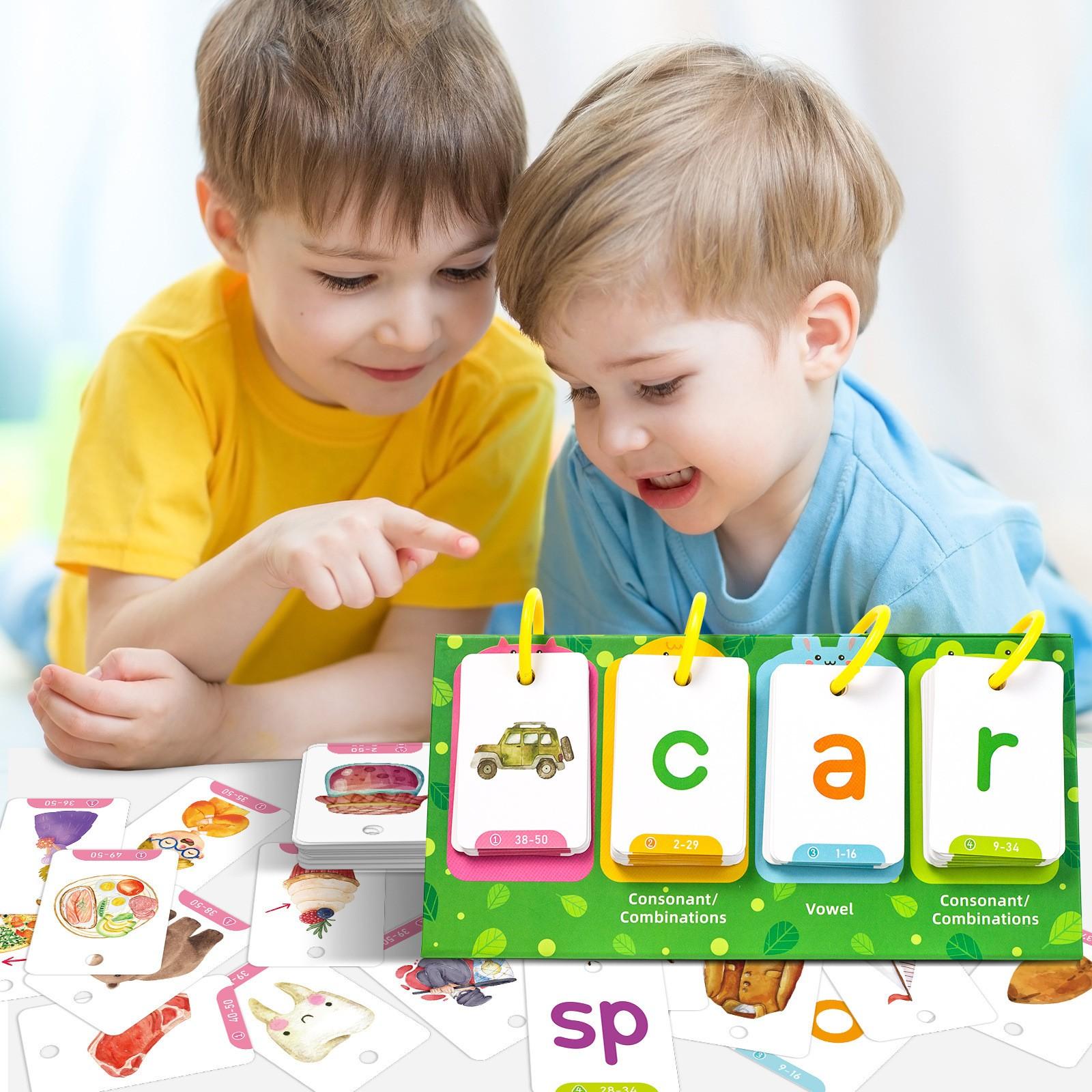 English Phonics Desktop Cards, Vowel Consonant Combinations, Early Education Learning Tool, Educational Toys for Kids, Toddler Flash Cards, Visual Stimulation Cards