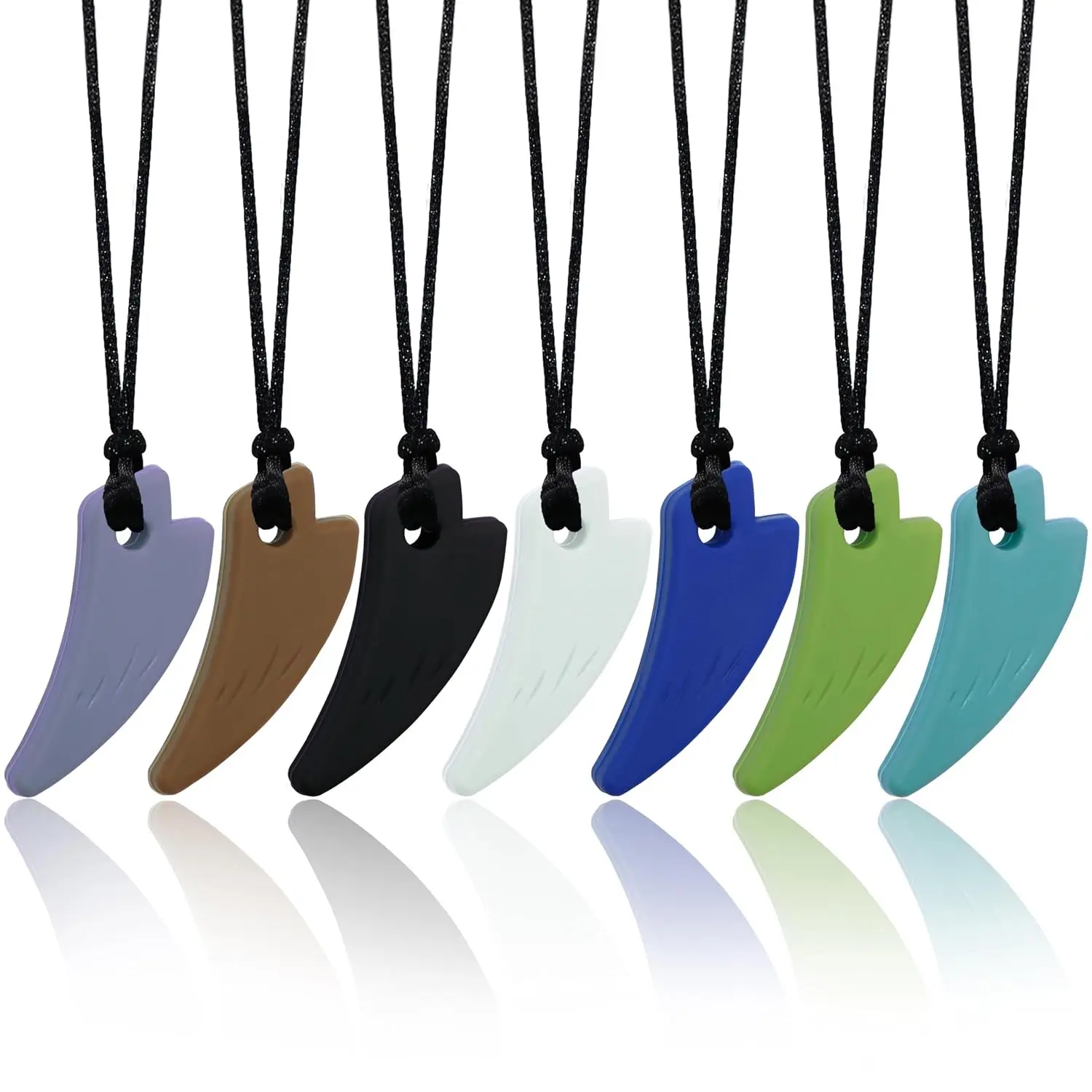 Silicone Chew Necklaces for Sensory Kids & Adults - 7 Pack Oral Chew Toys for Autism, ADHD, SPD, Teething, Anxiety, Fidget, Chewing & Biting Relief(Gift)