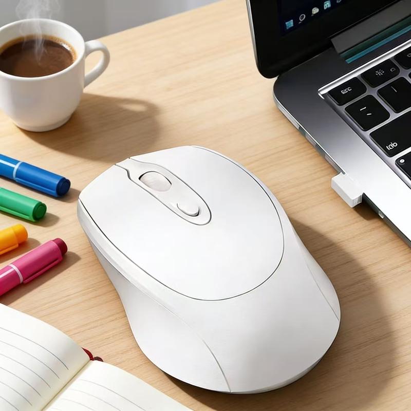 Rechargeable Wireless Mouse Dual Mode Connection 2.4GHz Bluetooth-compatible with USB Receiver, Three Dpi Settings 800/1200/1600, Ergonomic Design