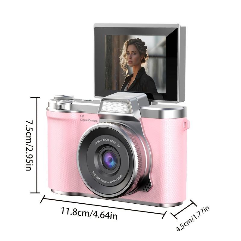 Flip Vintage Ccd Camera, 2.4 Inch Flip Screen Professional Camera, USB Charging Dual Cameras, Rechargeable Camera, LCD Display, ABS Material, Vlog Beginner, Chirstmas, Birthday Gift