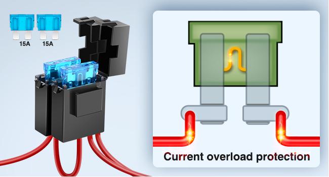 Nilight Amber White Dual Color Light Bar Wiring Harness Kit 16AWG with 12V Relay 15A Inline Blade Fuse Push Button Switch for Offroad Driving Light, 2 Leads Underglow Car